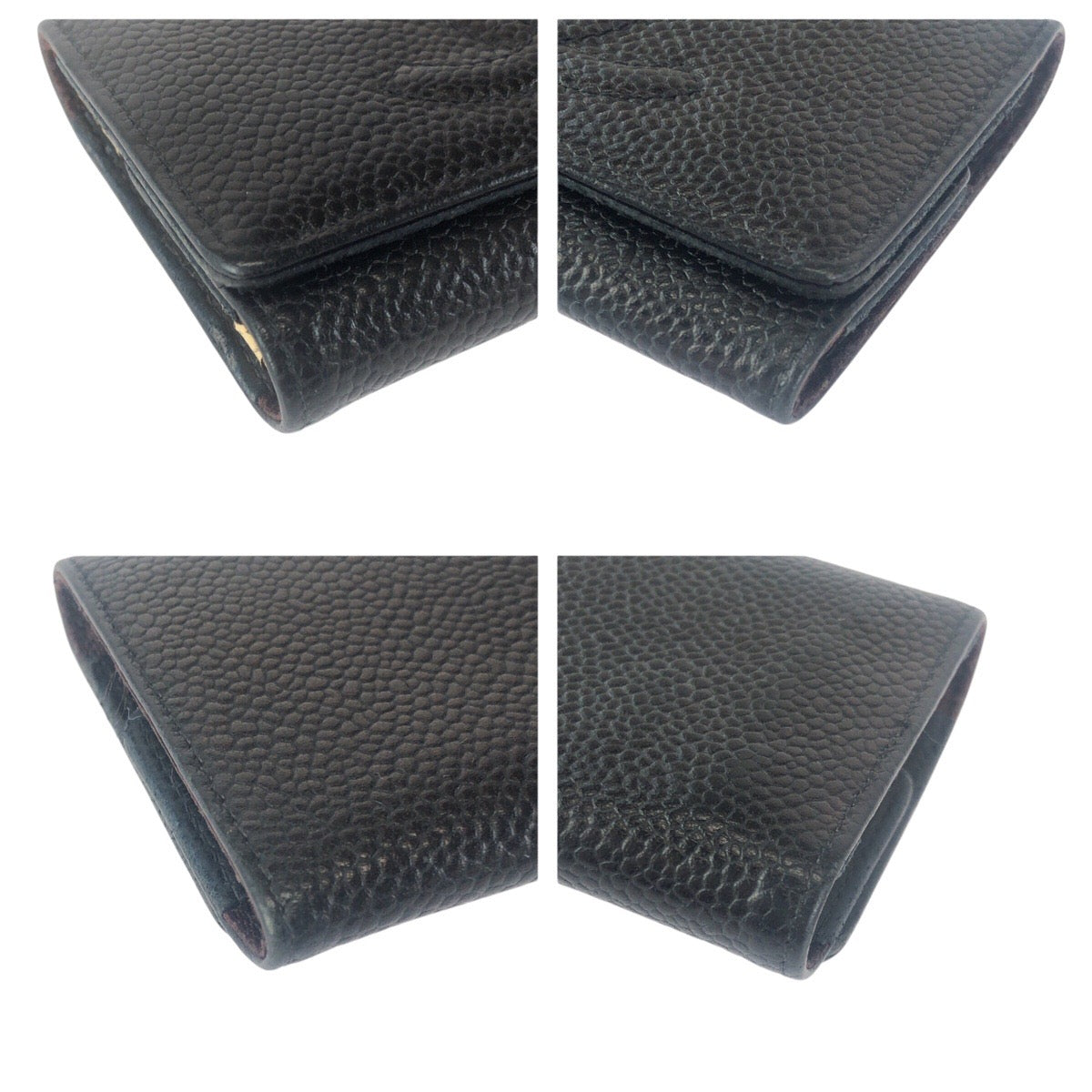 23733
CHANEL シャネル ヴィンテージ ココマーク ブラック 黒 ゴールド金具 レザー キーケース 6連 レディース AB28