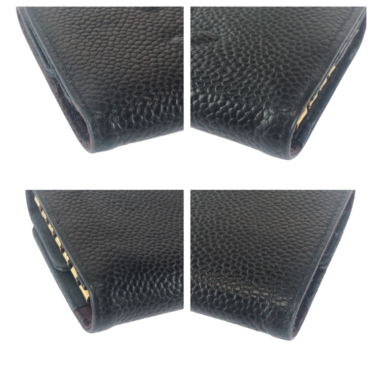 23733
CHANEL シャネル ヴィンテージ ココマーク ブラック 黒 ゴールド金具 レザー キーケース 6連 レディース AB28