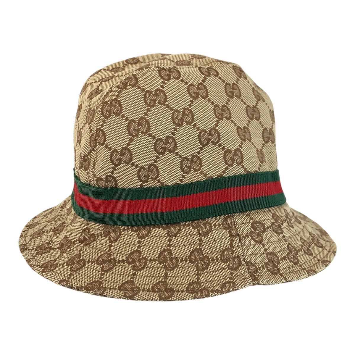 23734
GUCCI グッチ シェリーライン サイズS ベージュ GGキャンバス バケットハット レディース AB16