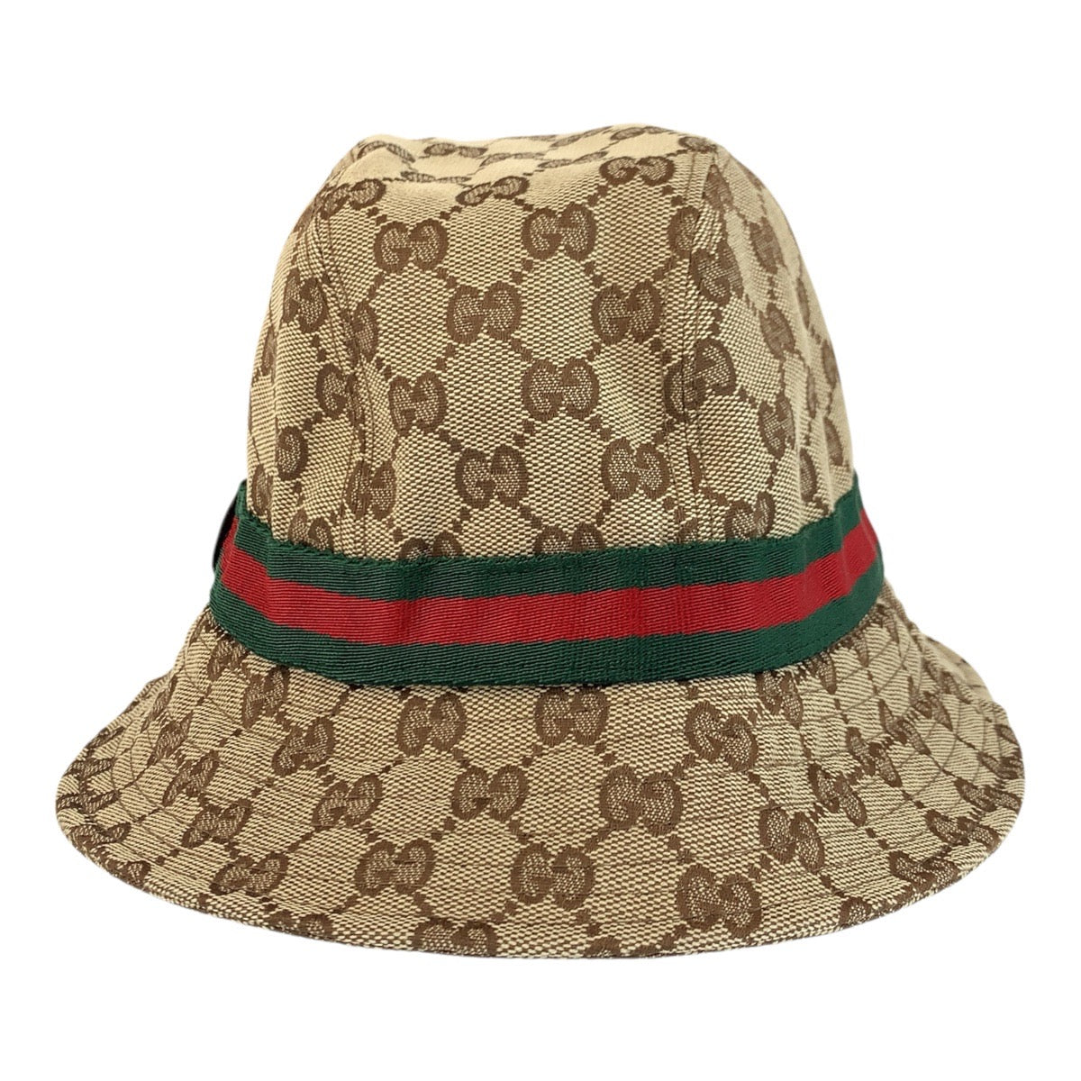 23734
GUCCI グッチ シェリーライン サイズS ベージュ GGキャンバス バケットハット レディース AB16