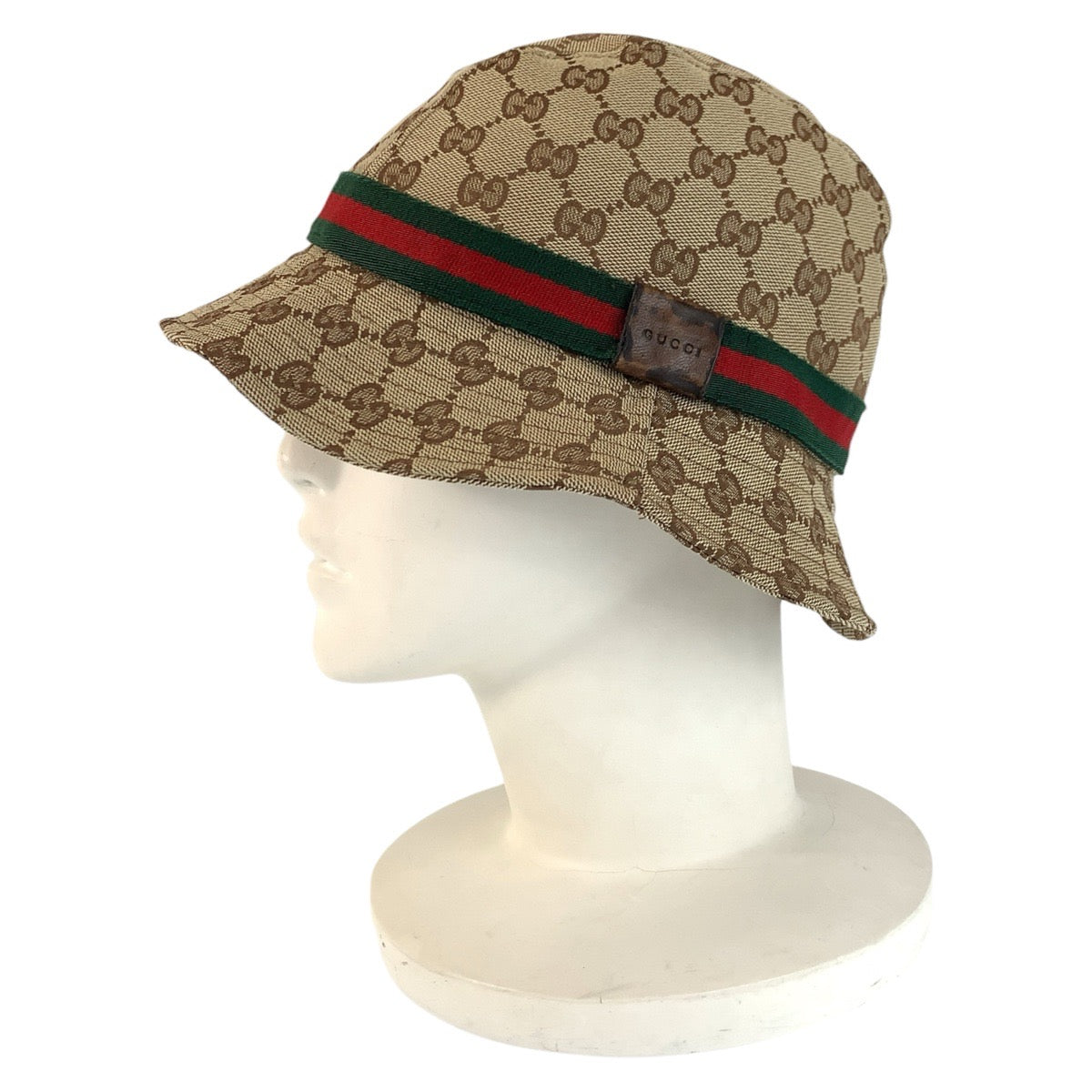 23734
GUCCI グッチ シェリーライン サイズS ベージュ GGキャンバス バケットハット レディース AB16