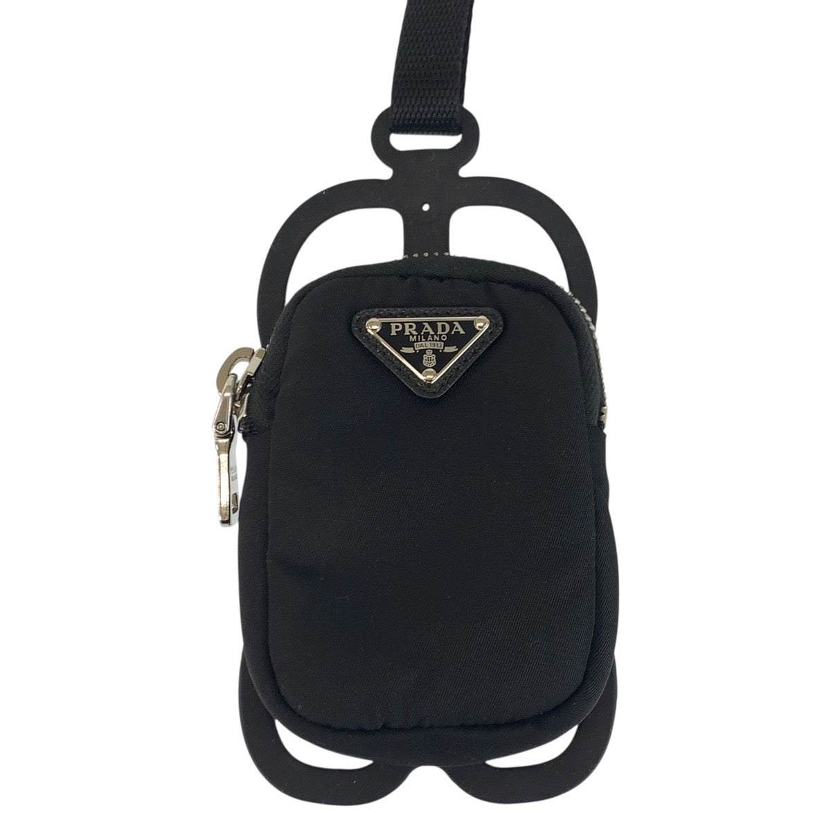 23735
PRADA プラダ テスート 三角ロゴプレート ブラック 黒 シルバー金具 ナイロン / ラバー 携帯 スマホアクセサリー レディース A35