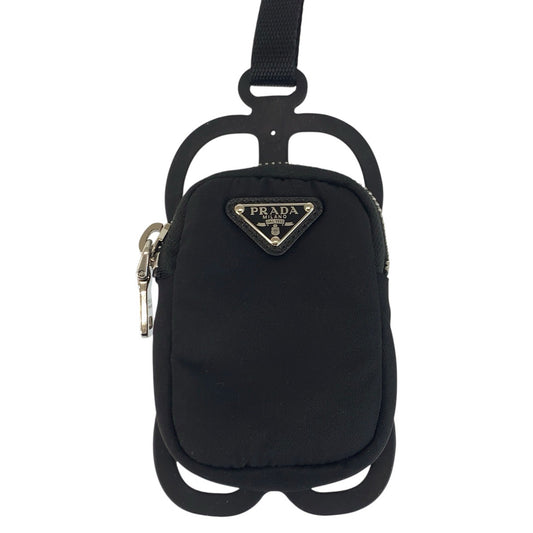 23735
PRADA プラダ テスート 三角ロゴプレート ブラック 黒 シルバー金具 ナイロン / ラバー 携帯 スマホアクセサリー レディース A35