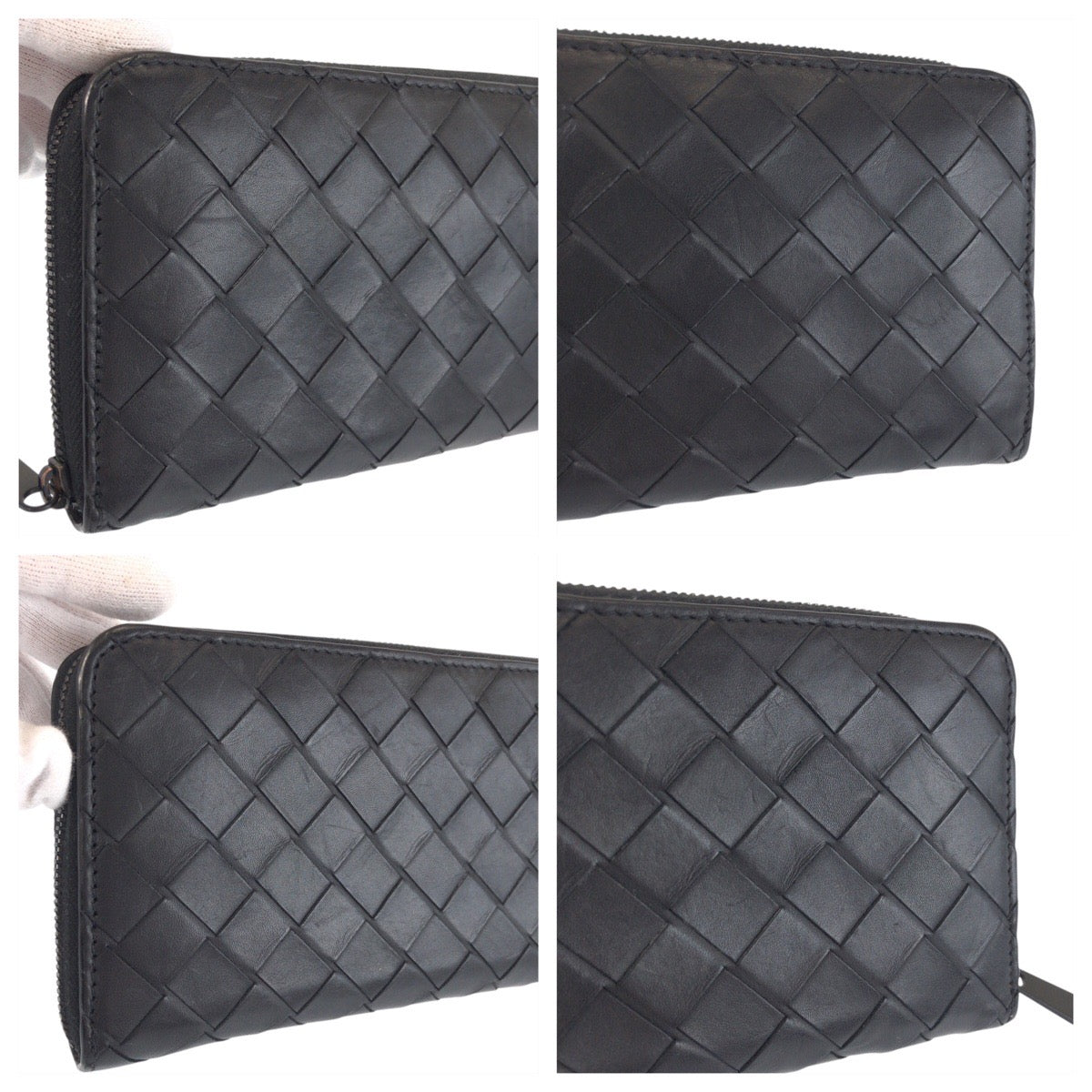 23737
BOTTEGAVENETA ボッテガヴェネタ イントレチャート ラウンドジップ ブラック 黒 レザー S02056563K 長財布 ロングウォレット メンズ ABP35