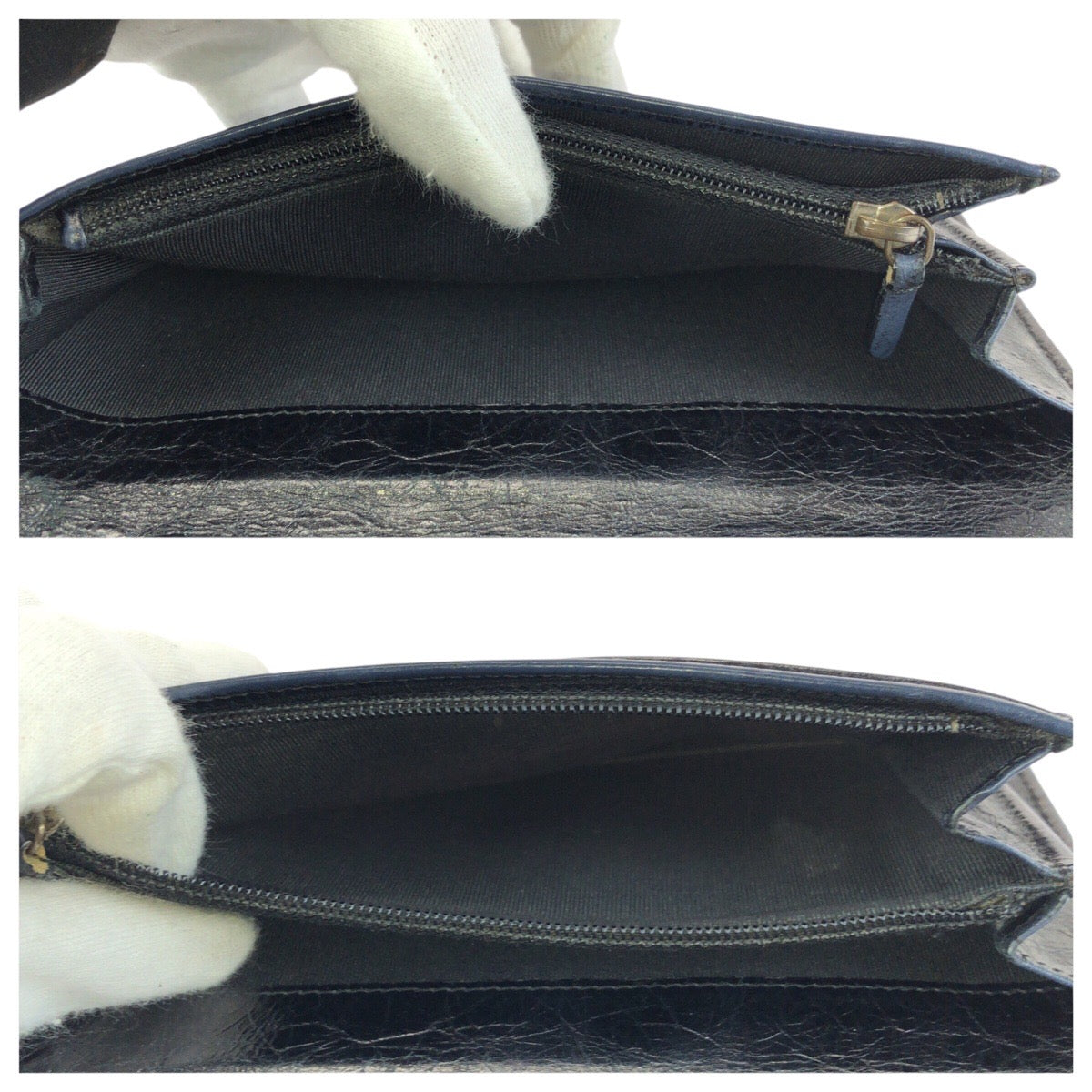 23739
CHANEL シャネル マトラッセ ネイビー シルバー金具 レザー 長財布 ロングウォレット レディース AB35
