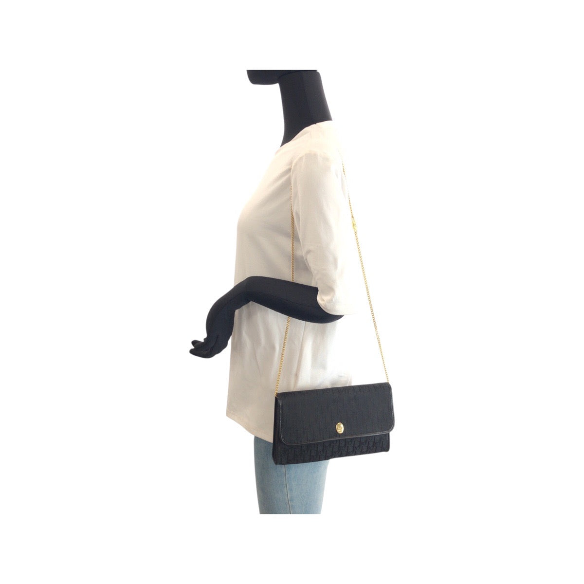 23741
Christian Dior クリスチャンディオール ヴィンテージ トロッター ブラック 黒 ゴールド金具 キャンバス チェーンショルダーバッグ ポシェット レディース ABP44