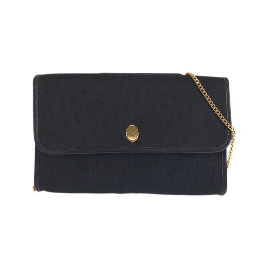 23741
Christian Dior クリスチャンディオール ヴィンテージ トロッター ブラック 黒 ゴールド金具 キャンバス チェーンショルダーバッグ ポシェット レディース ABP44