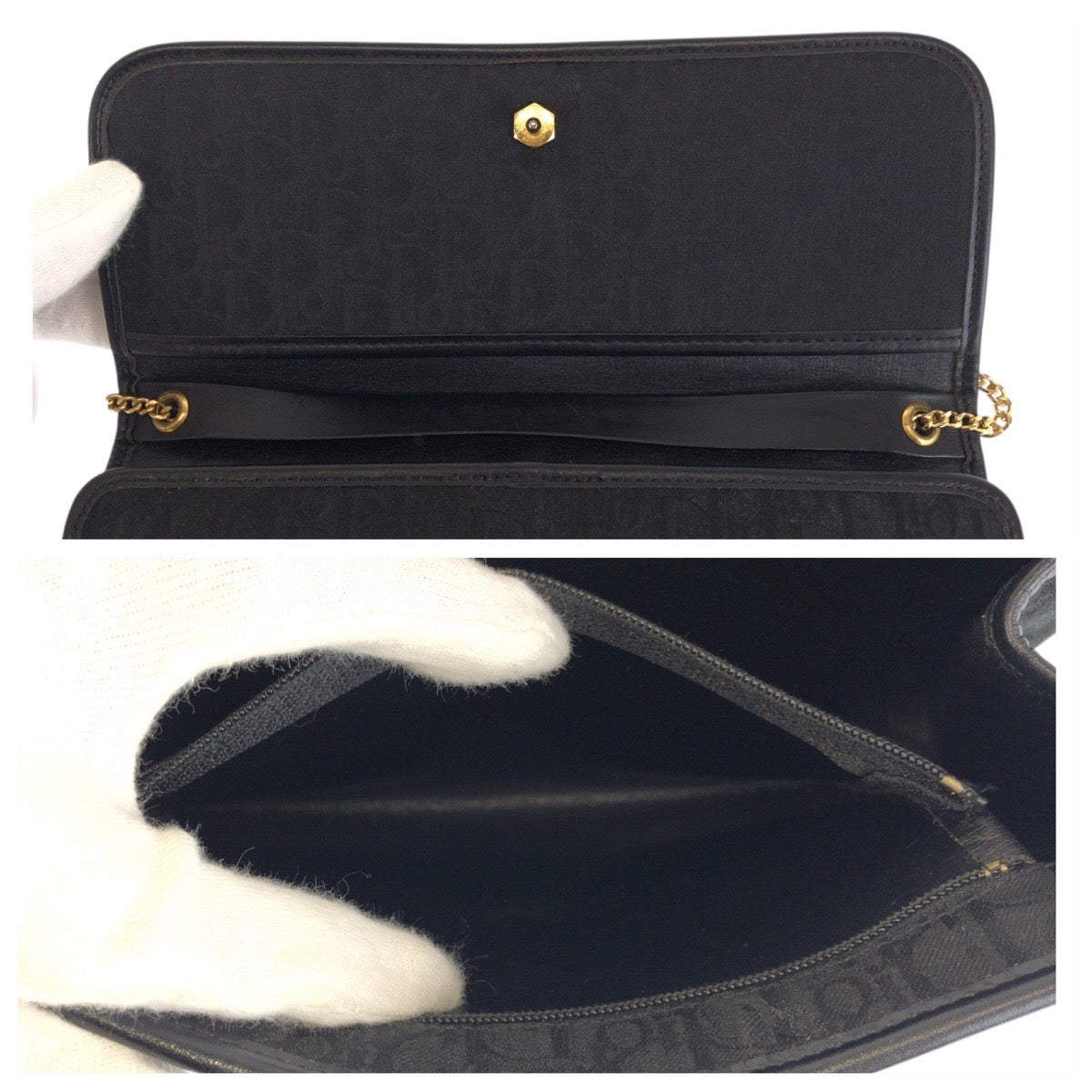23741
Christian Dior クリスチャンディオール ヴィンテージ トロッター ブラック 黒 ゴールド金具 キャンバス チェーンショルダーバッグ ポシェット レディース ABP44