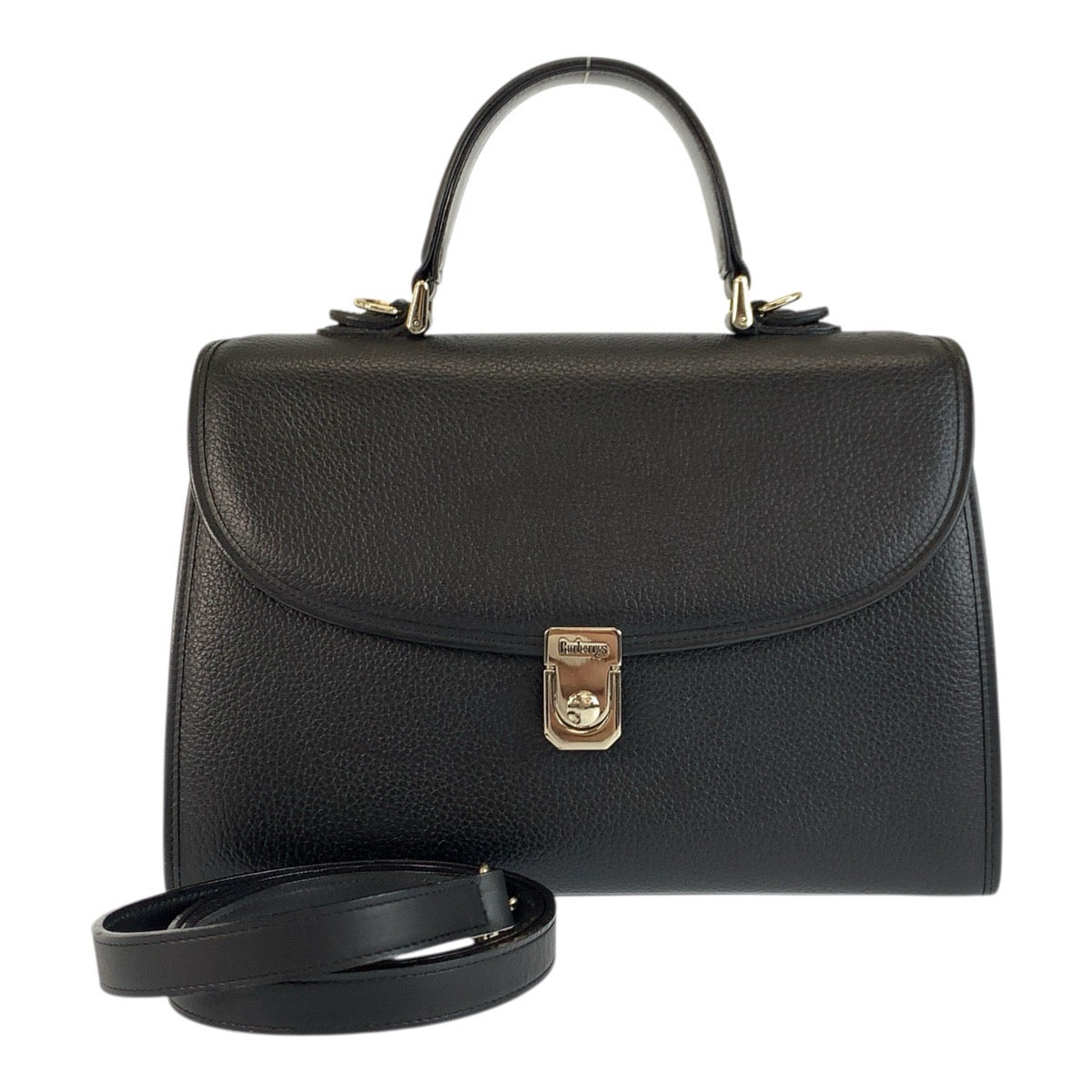 23742
BURBERRY バーバリー 中チェック柄 ブラック 黒 シルバー金具 レザー ハンドバッグ ショルダーバッグ 2way レディース ABP28