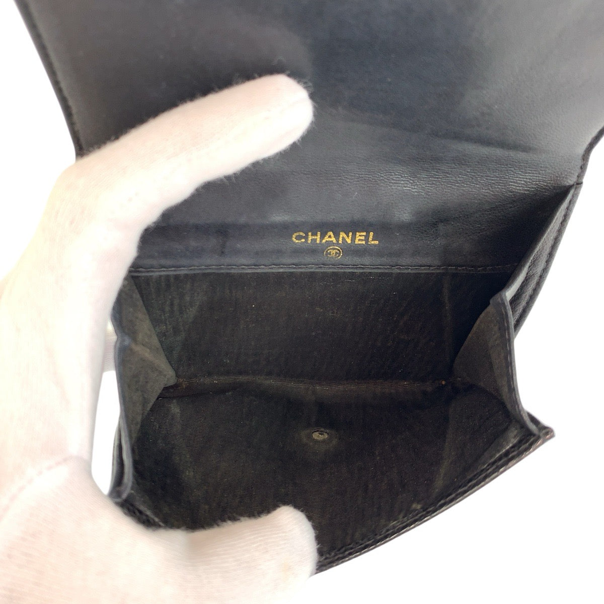 23743
CHANEL シャネル ヴィンテージ ココマーク ブラック 黒 レザー 折財布 コンパクトウォレット レディース ABP42