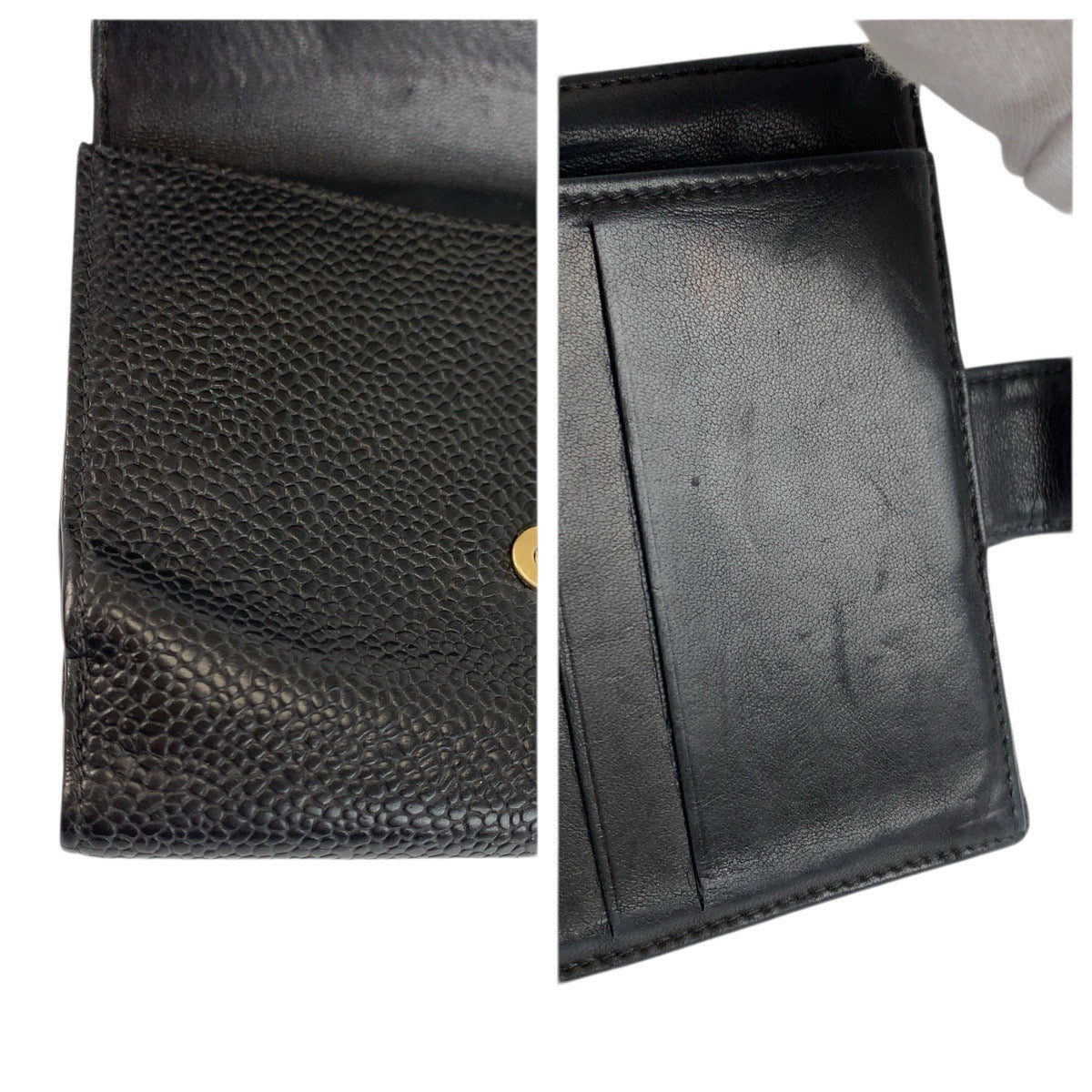 23743
CHANEL シャネル ヴィンテージ ココマーク ブラック 黒 レザー 折財布 コンパクトウォレット レディース ABP42