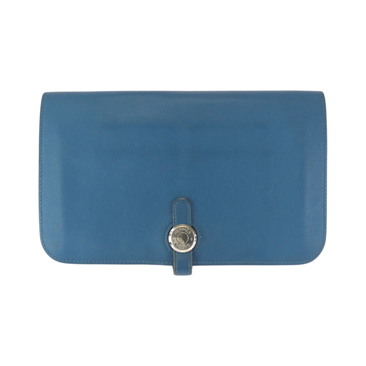 23745
HERMES エルメス ドゴン GM ブルージーン ブルー シルバー金具 トゴ 長財布 ロングウォレット T刻印 レディース AB35