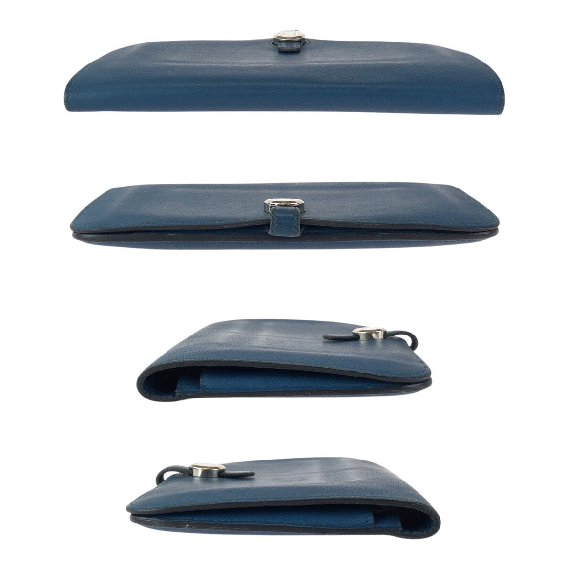 23745
HERMES エルメス ドゴン GM ブルージーン ブルー シルバー金具 トゴ 長財布 ロングウォレット T刻印 レディース AB35