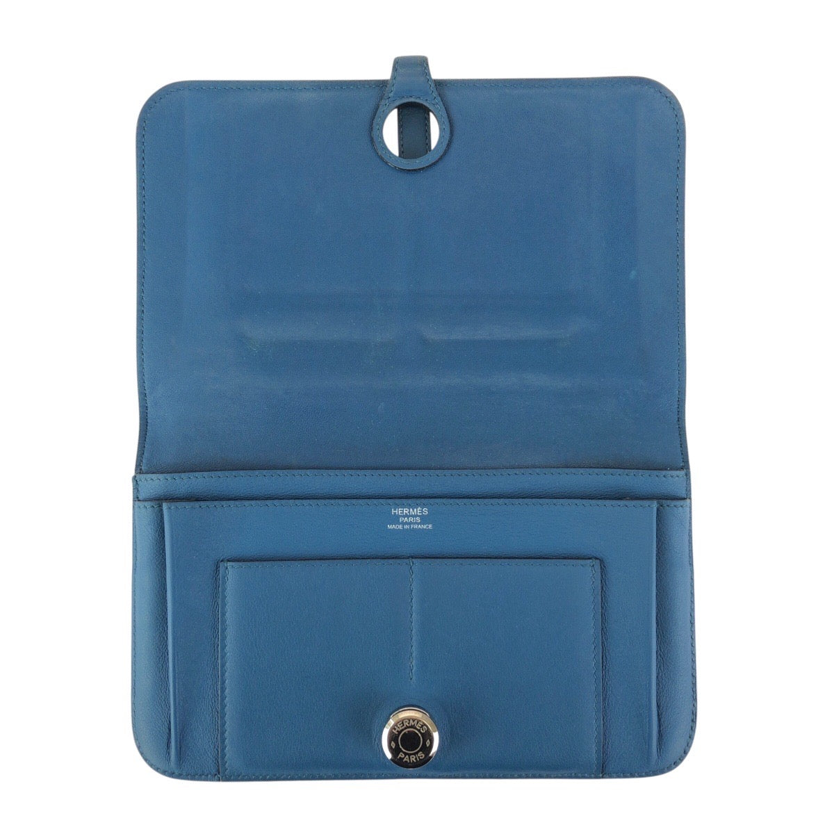 23745
HERMES エルメス ドゴン GM ブルージーン ブルー シルバー金具 トゴ 長財布 ロングウォレット T刻印 レディース AB35