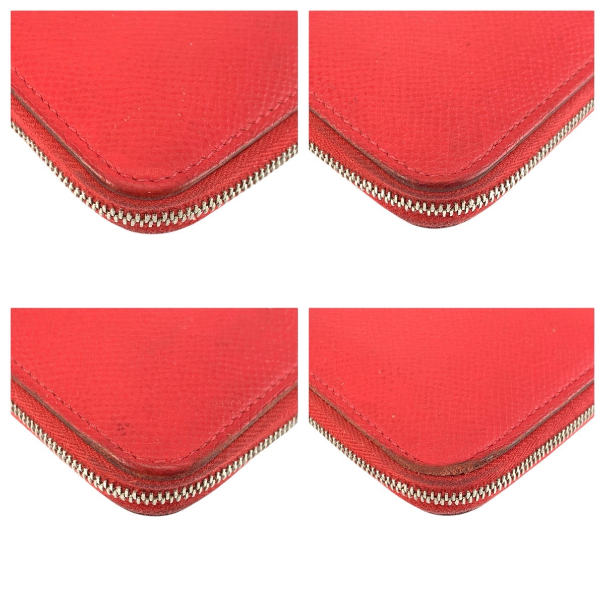 23746
HERMES エルメス アザップロング シルクイン レッド シルバー金具 ヴォーエプソン / シルク 長財布 ロングウォレット X刻印 レディース AB