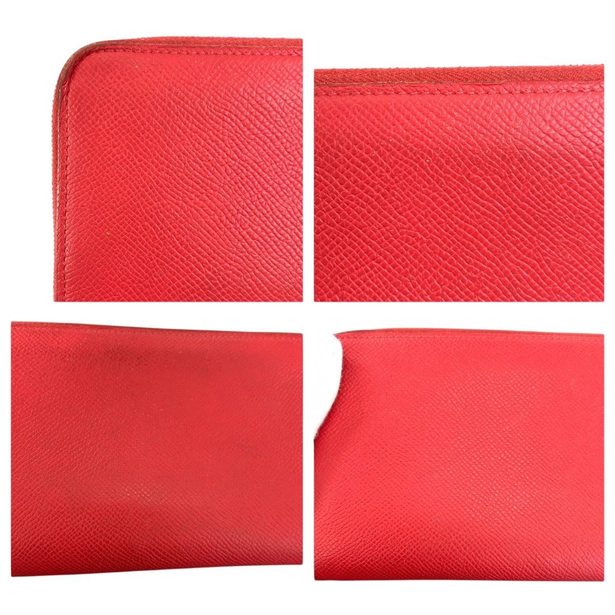23746
HERMES エルメス アザップロング シルクイン レッド シルバー金具 ヴォーエプソン / シルク 長財布 ロングウォレット X刻印 レディース AB