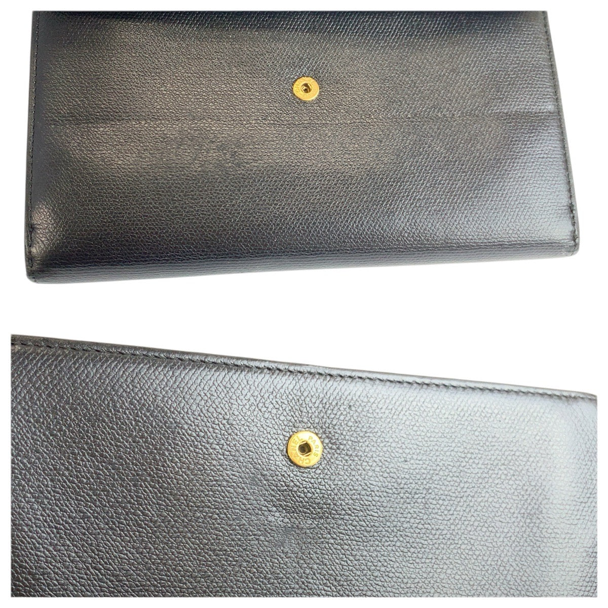 23747
CHANEL シャネル ココボタン ブラック 黒 ゴールド レザー 長財布 ロングウォレット レディース ABP42