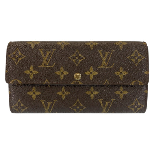 23752
LOUIS VUITTON ルイヴィトン モノグラム ポルトフォイユ サラ ブラウン ゴールド金具 PVC M61734 長財布 ロングウォレット レディース AB14