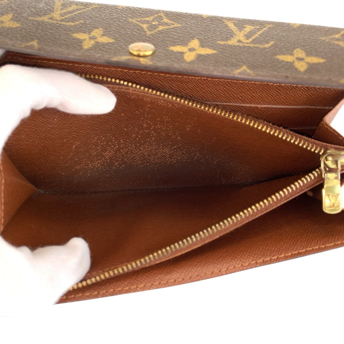 23752
LOUIS VUITTON ルイヴィトン モノグラム ポルトフォイユ サラ ブラウン ゴールド金具 PVC M61734 長財布 ロングウォレット レディース AB14