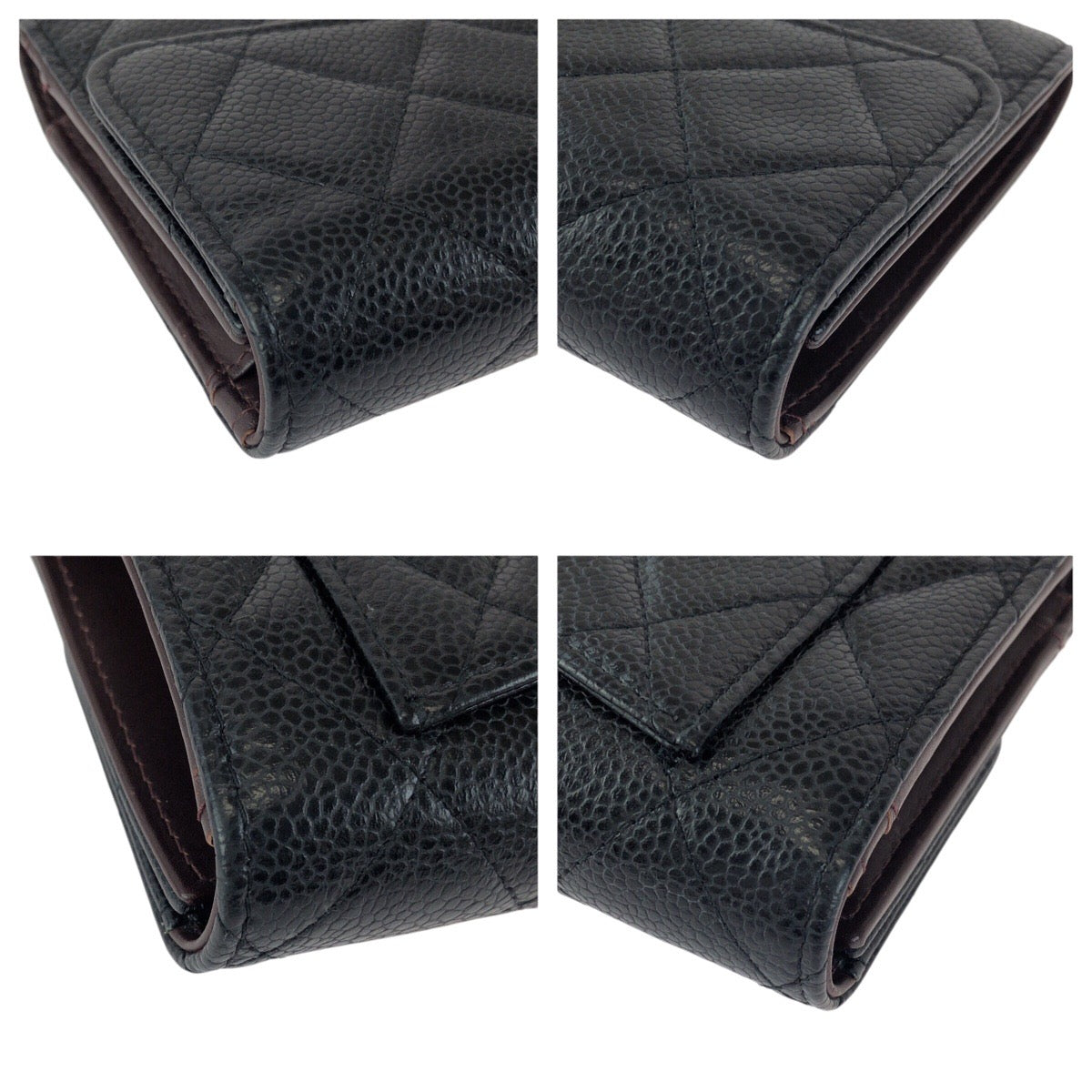 23755
CHANEL シャネル マトラッセ ココマーク ブラック 黒 ゴールド金具 キャビアスキン 長財布 ロングウォレット レディース A92