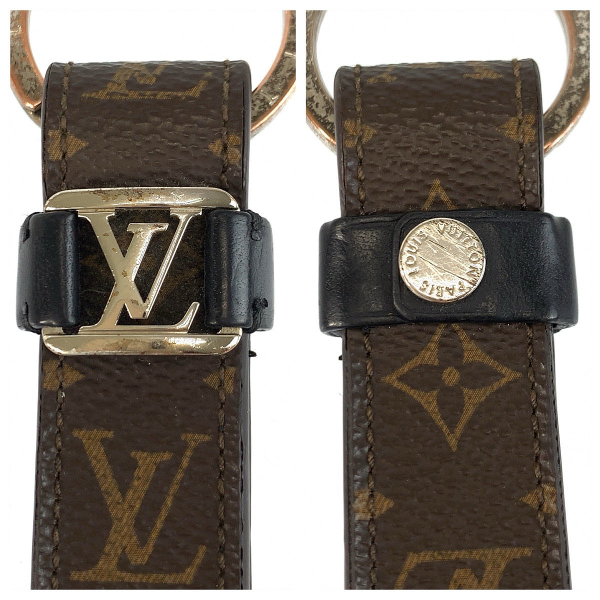 23756
LOUIS VUITTON ルイヴィトン モノグラム キーホルダー LV ドラゴンヌ ブラウン ブラック シルバー金具 PVC / シルバー M62709 キーホルダー キーリング メンズ AB14