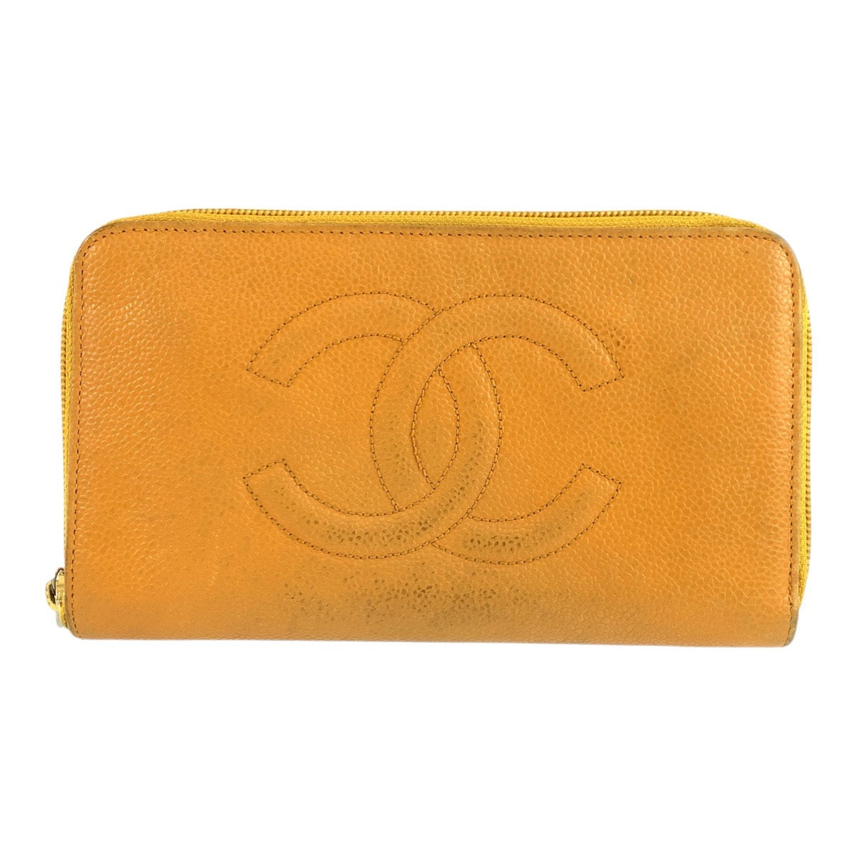 23758
CHANEL シャネル ココマーク イエロー レザー 長財布 ロングウォレット レディース B21