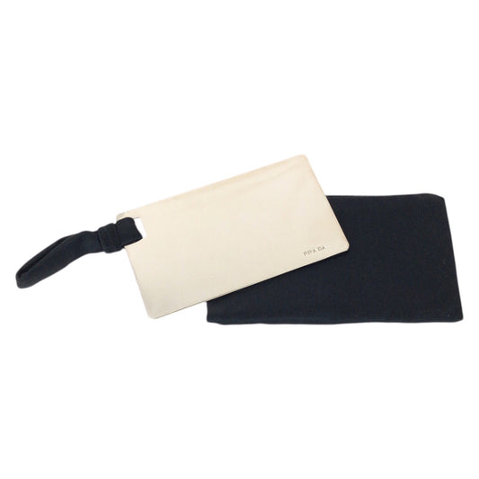 23760
PRADA プラダ ブラック シルバー ステンレス コンパクトミラー 手鏡 レディース A2