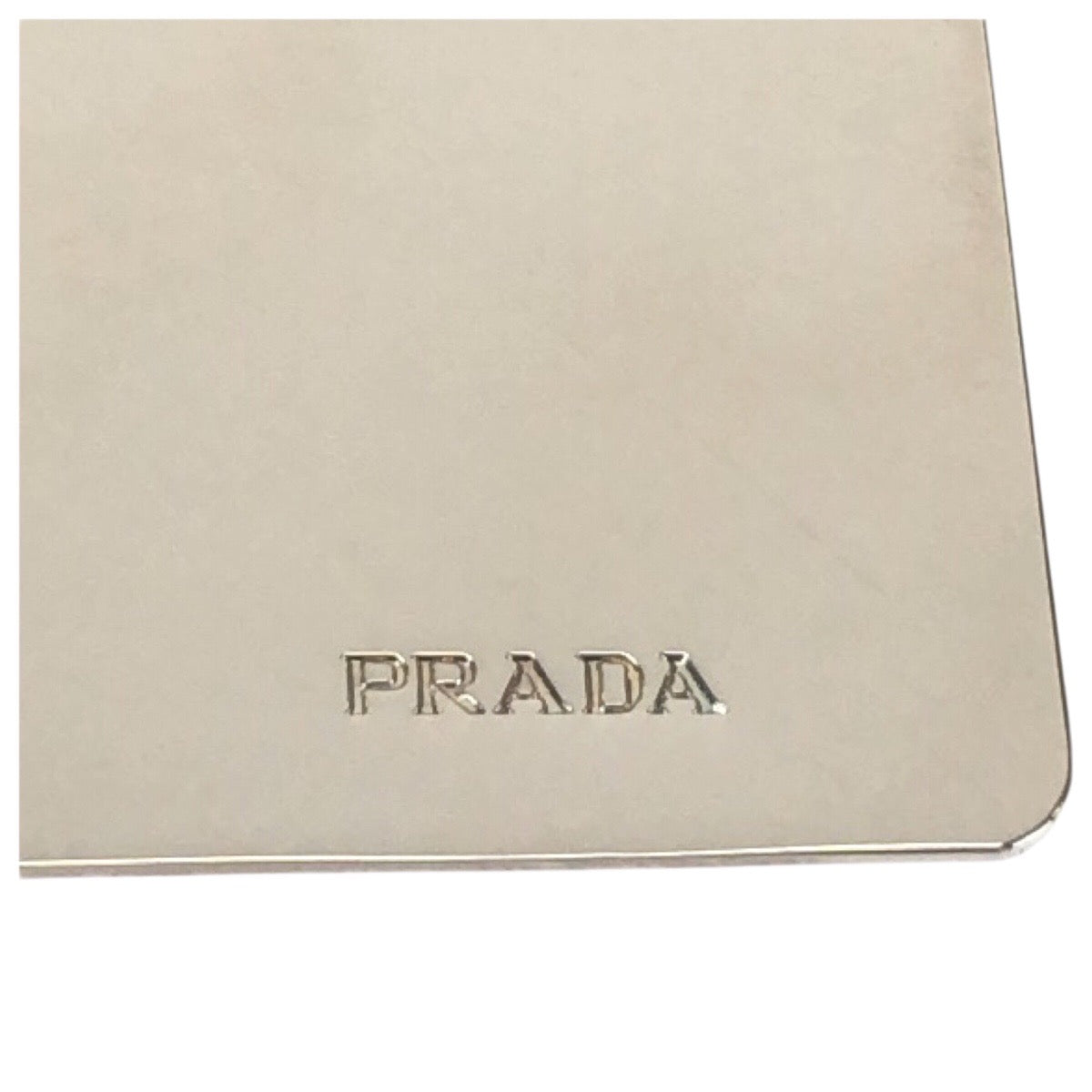 23760
PRADA プラダ ブラック シルバー ステンレス コンパクトミラー 手鏡 レディース A2