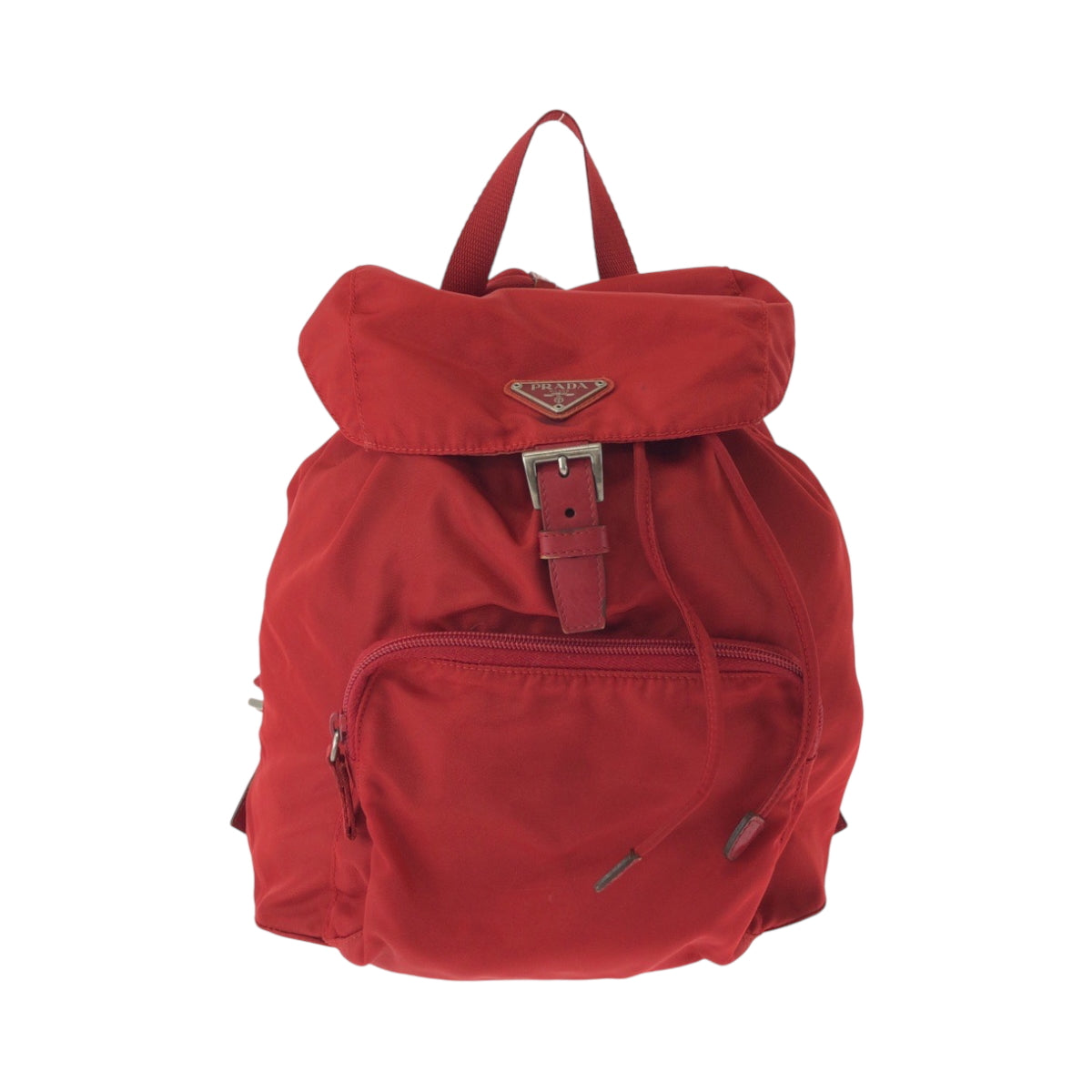 23764
PRADA プラダ テスート 三角ロゴプレート レッド シルバー金具 ナイロン B4650 リュクサック バックパック レディース AB40
