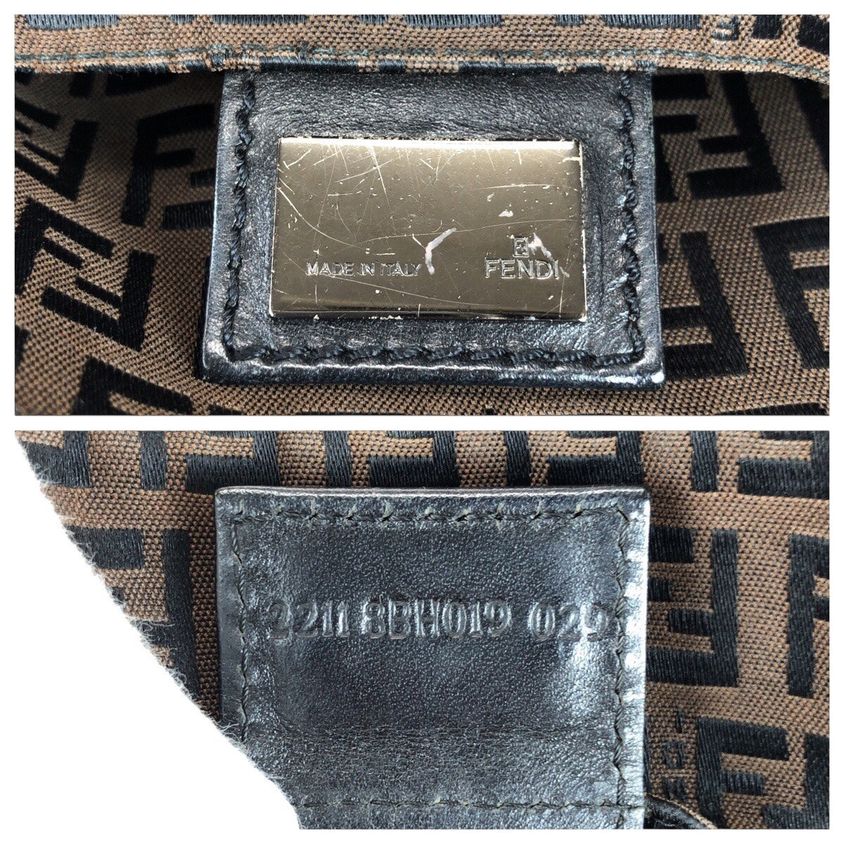 23775
FENDI フェンディ ズッキーノ ブラウン シルバー金具 キャンバス / レザー トートバッグ ハンドバッグ レディース AB35