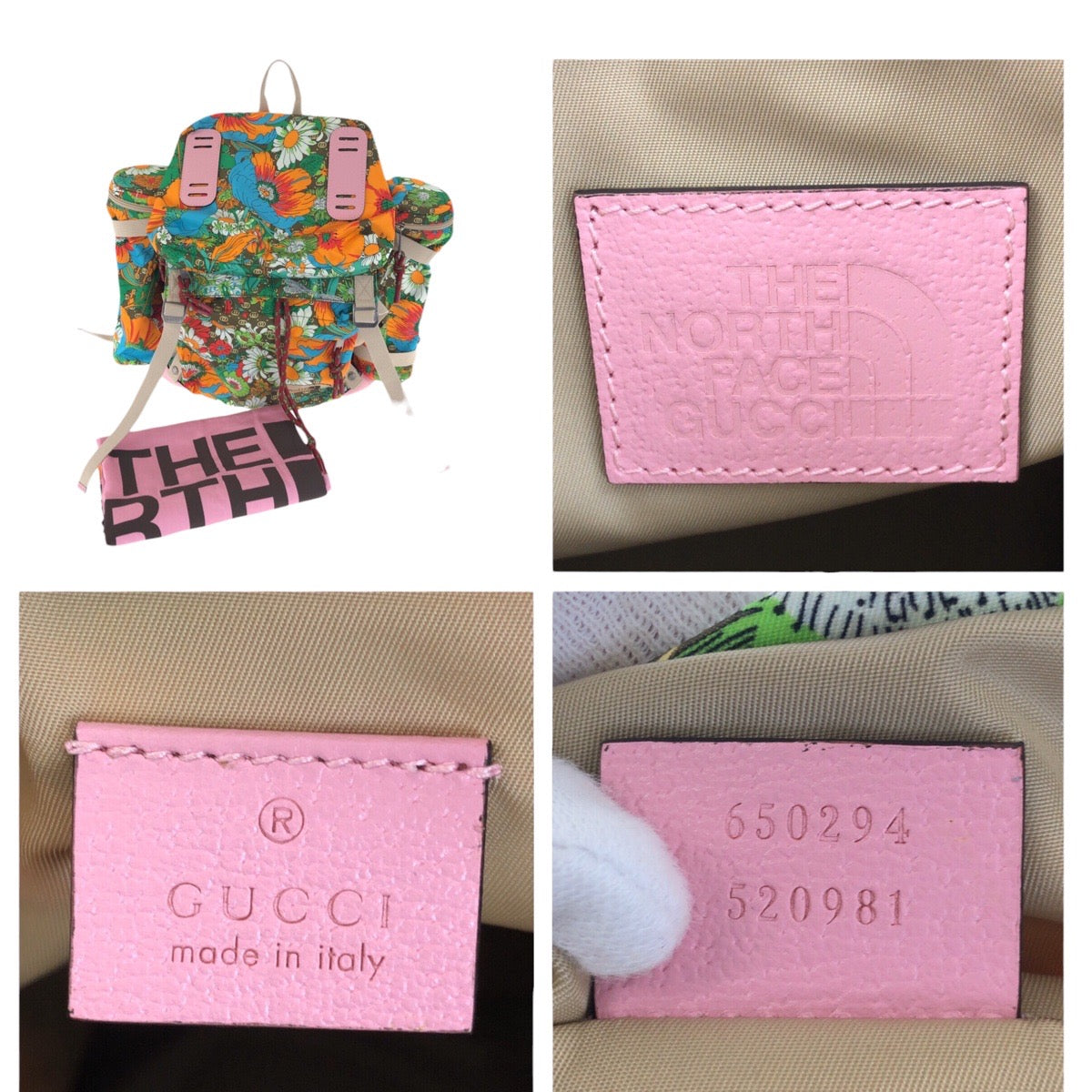23782
GUCCI グッチ ノースフェイス フラワー マルチカラー ポリエステル / コットン / レザー 650294 リュックサック バックパック メンズ A145