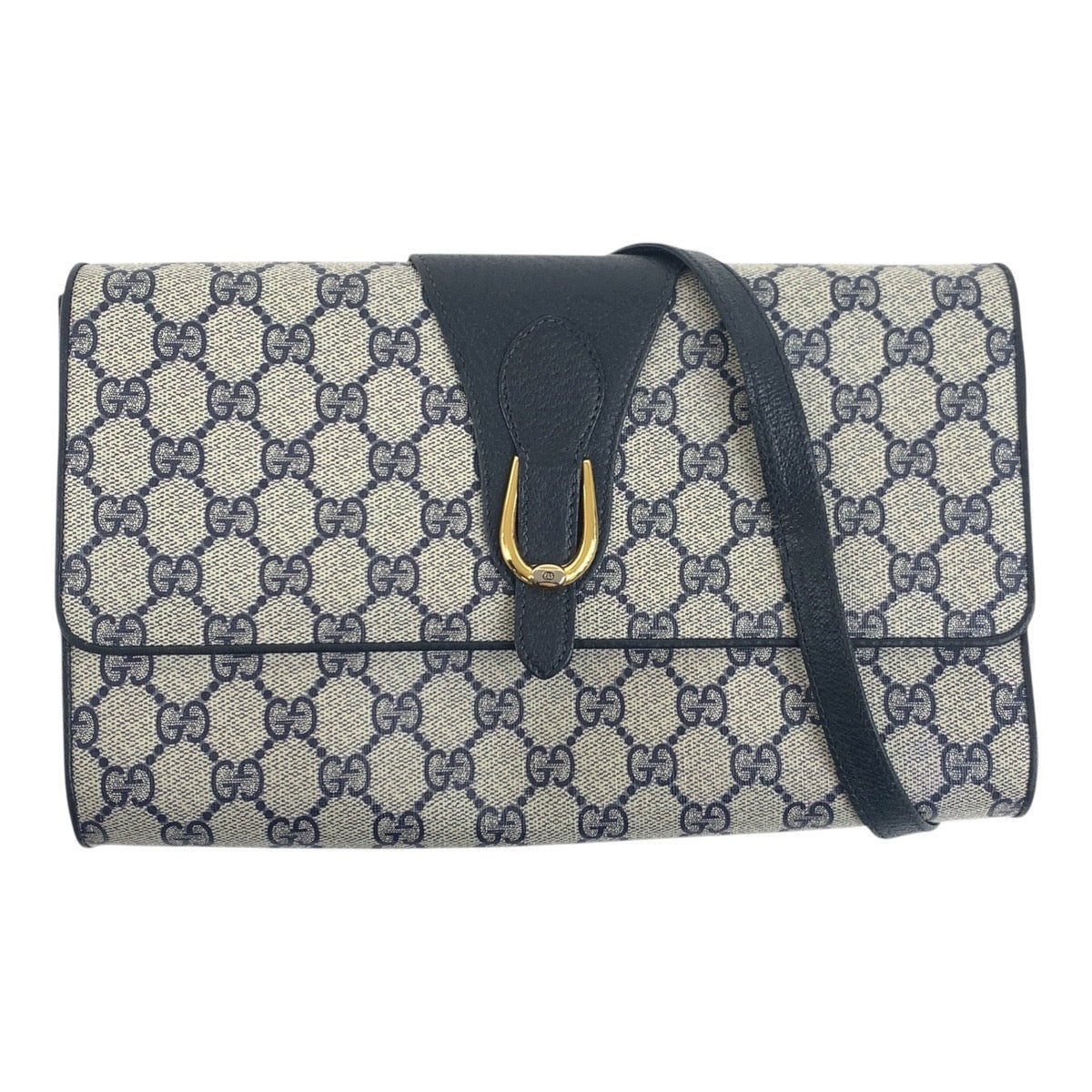 23788
GUCCI グッチ ヴィンテージ オールドグッチ ネイビー グレー ゴールド金具 GGスプリームキャンバス 94 02 050 ショルダーバッグ レディース AB35