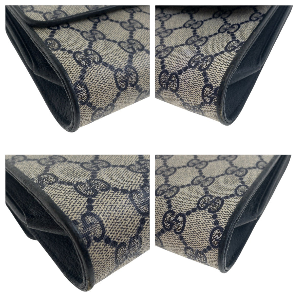 23788
GUCCI グッチ ヴィンテージ オールドグッチ ネイビー グレー ゴールド金具 GGスプリームキャンバス 94 02 050 ショルダーバッグ レディース AB35