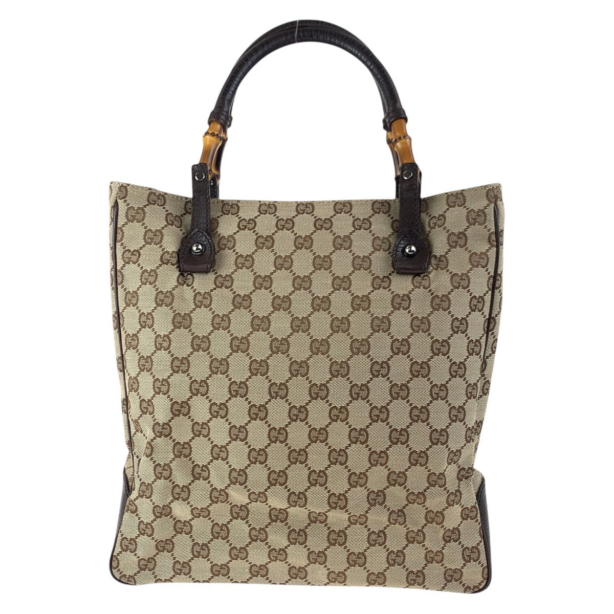 23789
GUCCI グッチ バンブー ベージュ ブラウン シルバー金具 GGキャンバス 112530 トートバッグ ハンドバッグ レディース ABP36