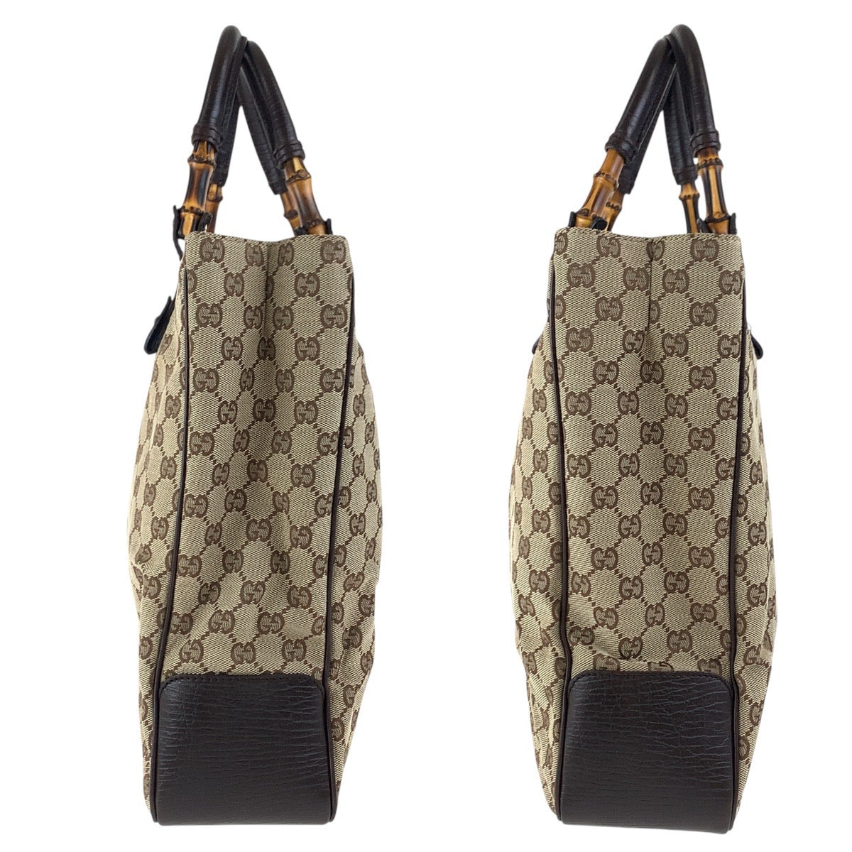 23789
GUCCI グッチ バンブー ベージュ ブラウン シルバー金具 GGキャンバス 112530 トートバッグ ハンドバッグ レディース ABP36