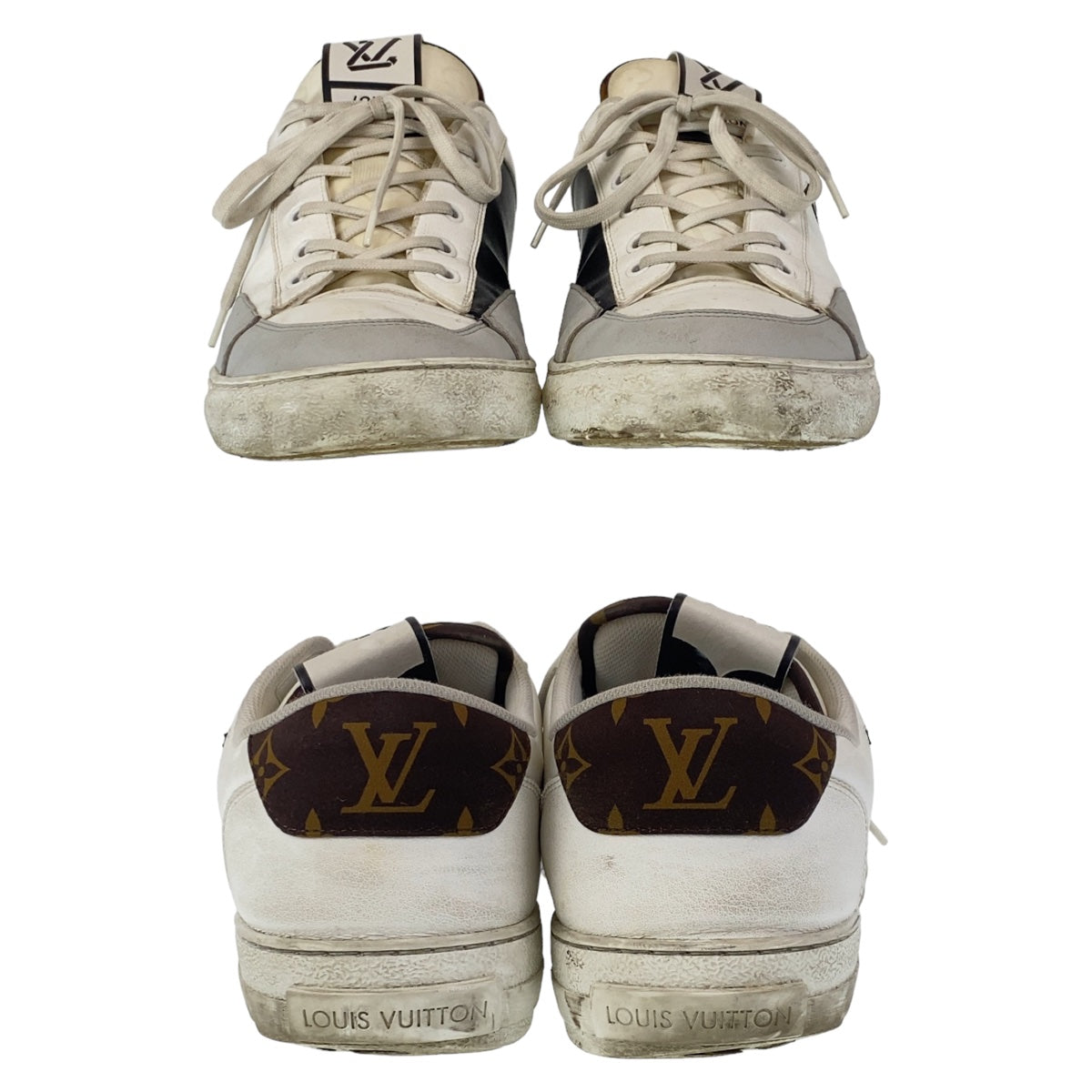 23796
LOUIS VUITTON ルイヴィトン チャーリーライン 29.5cm ホワイト 白 マルチカラー レザー スニーカー ローカット LVロゴ メンズ AB36