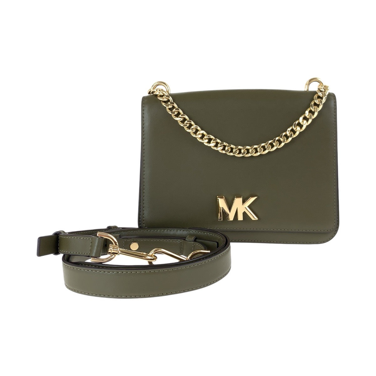 23799
Michael Kors マイケルコース カーキ ゴールド金具 レザー ショルダーバッグ ポシェット レディース SA18