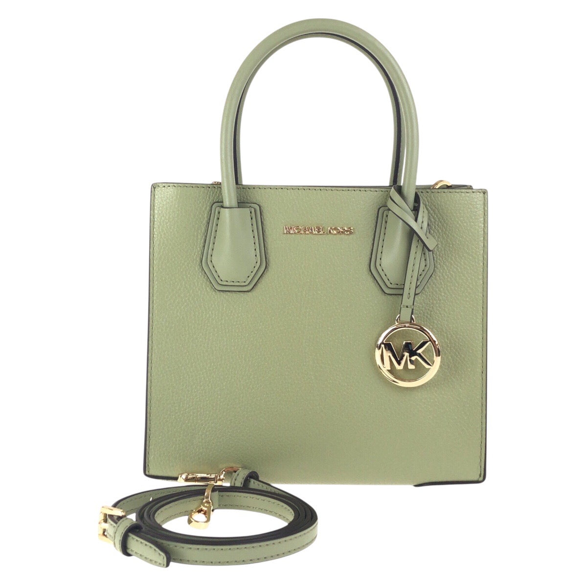 23801
Michael Kors マイケルコース グリーン ゴールド金具 レザー トートバッグ ショルダーバッグ 2WAY レディース N23