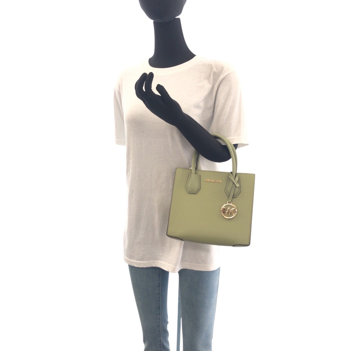23801
Michael Kors マイケルコース グリーン ゴールド金具 レザー トートバッグ ショルダーバッグ 2WAY レディース N23
