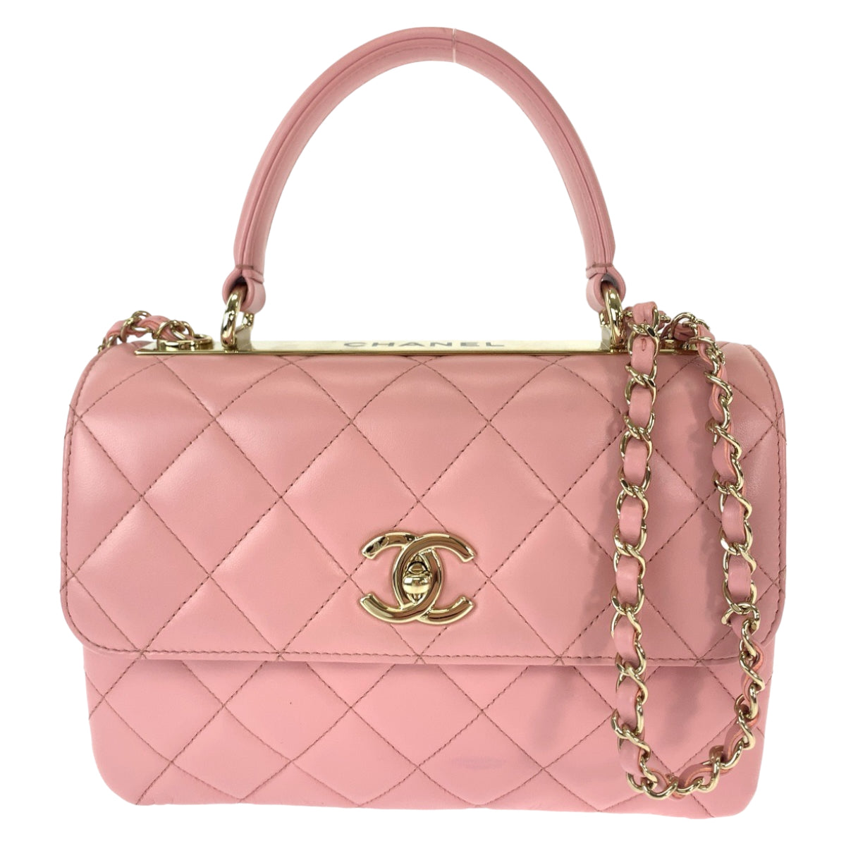 23811
CHANEL シャネル マトラッセ ココマーク ターンロック ロゴプレート ピンク ゴールド金具 ラムスキン チェーン ショルダーバッグ ハンドバッグ 2way レディース A505