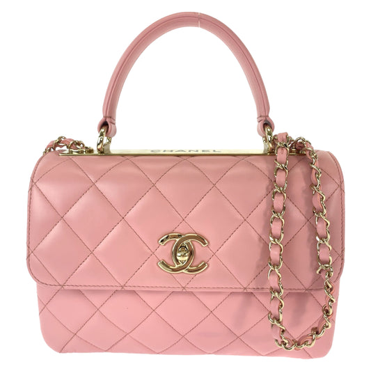 23811
CHANEL シャネル マトラッセ ココマーク ターンロック ロゴプレート ピンク ゴールド金具 ラムスキン チェーン ショルダーバッグ ハンドバッグ 2way レディース A505