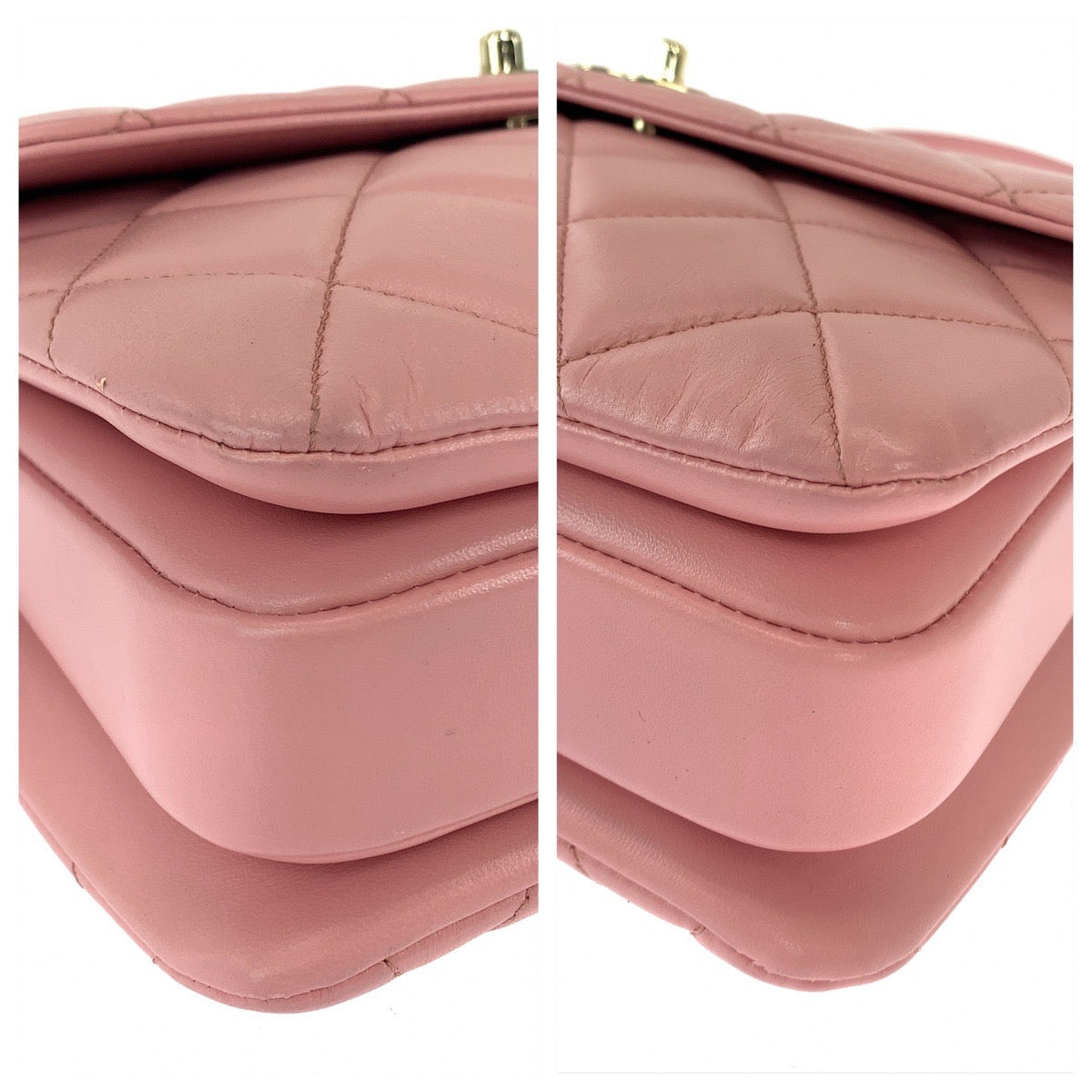23811
CHANEL シャネル マトラッセ ココマーク ターンロック ロゴプレート ピンク ゴールド金具 ラムスキン チェーン ショルダーバッグ ハンドバッグ 2way レディース A505