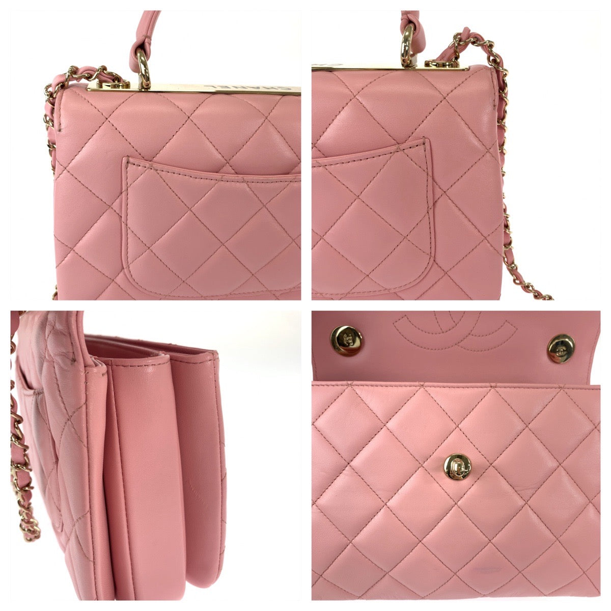 23811
CHANEL シャネル マトラッセ ココマーク ターンロック ロゴプレート ピンク ゴールド金具 ラムスキン チェーン ショルダーバッグ ハンドバッグ 2way レディース A505