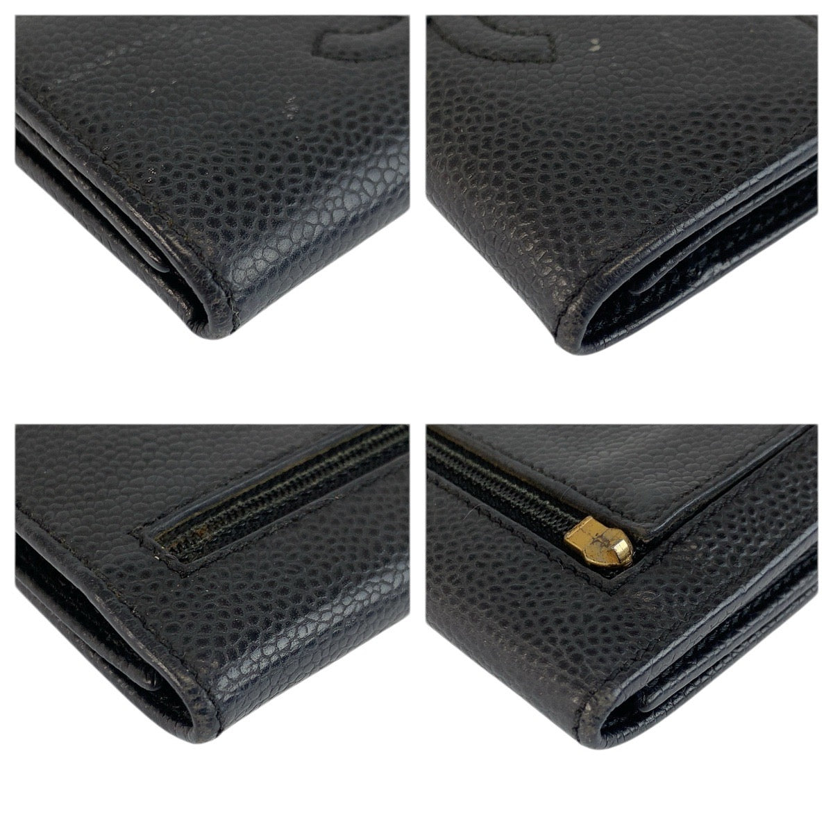 23814
CHANEL シャネル ココマーク ブラック 黒 レザー 折り財布 コンパクトウォレット レディース AB28