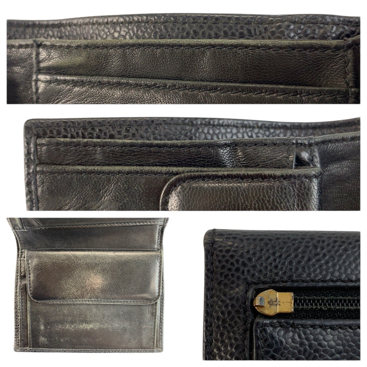 23814
CHANEL シャネル ココマーク ブラック 黒 レザー 折り財布 コンパクトウォレット レディース AB28