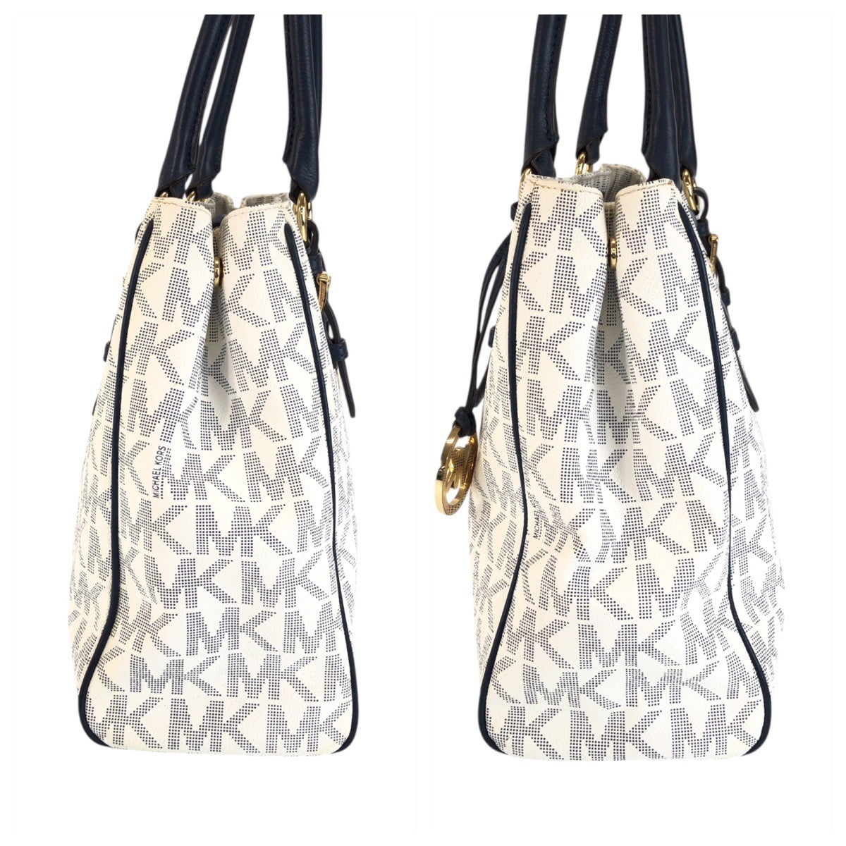 23815
Michael Kors マイケルコース ホワイト ネイビー ゴールド金具 PVC 35T4GTTT2B トートバッグ ショルダーバッグ レディース ABP