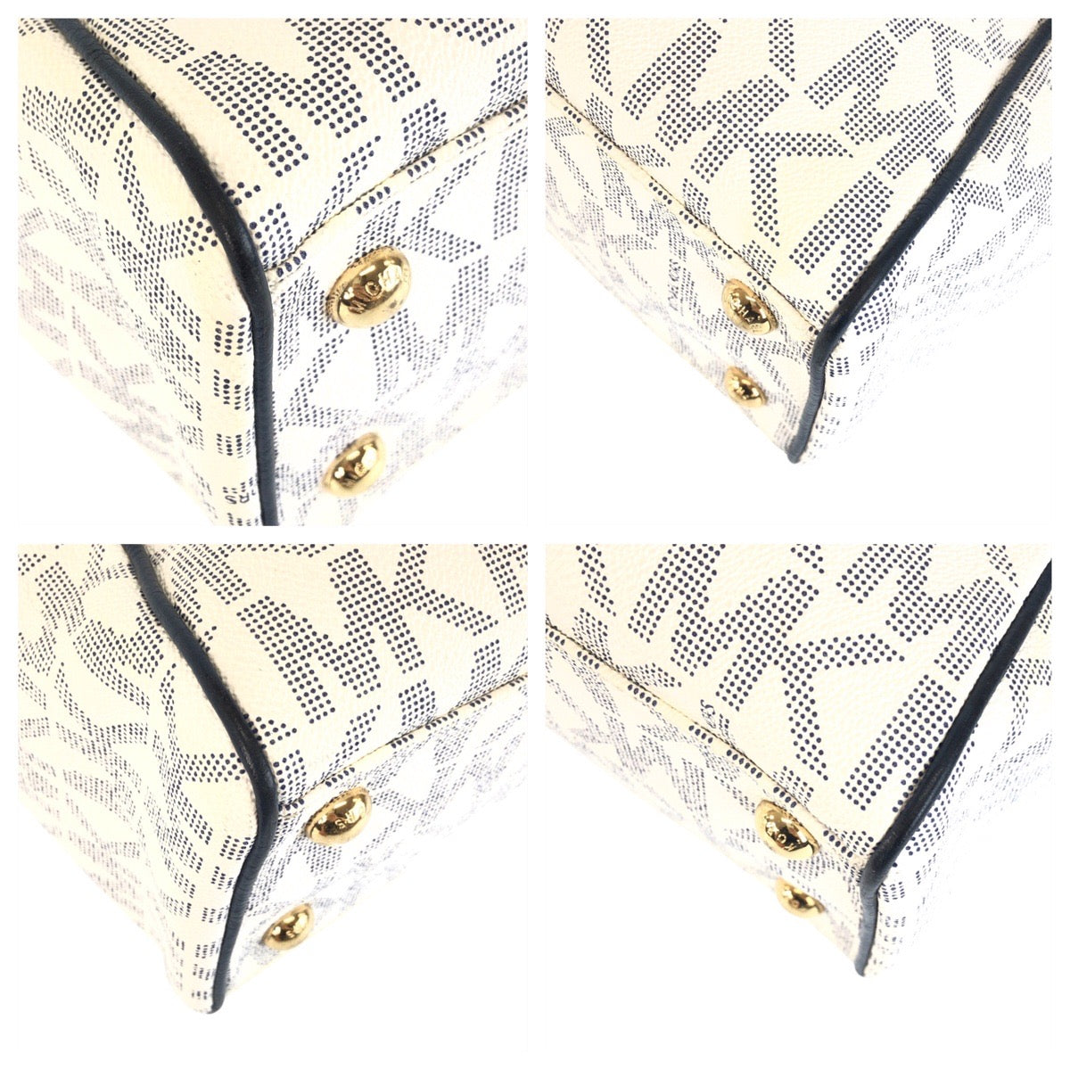 23815
Michael Kors マイケルコース ホワイト ネイビー ゴールド金具 PVC 35T4GTTT2B トートバッグ ショルダーバッグ レディース ABP