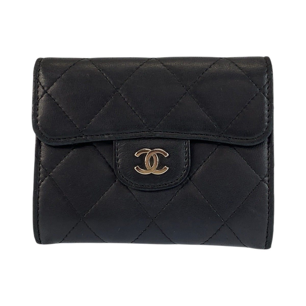 23816
CHANEL シャネル マトラッセ ブラック 黒 シルバー金具 レザー コインケース 小銭入れ レディース ABP42