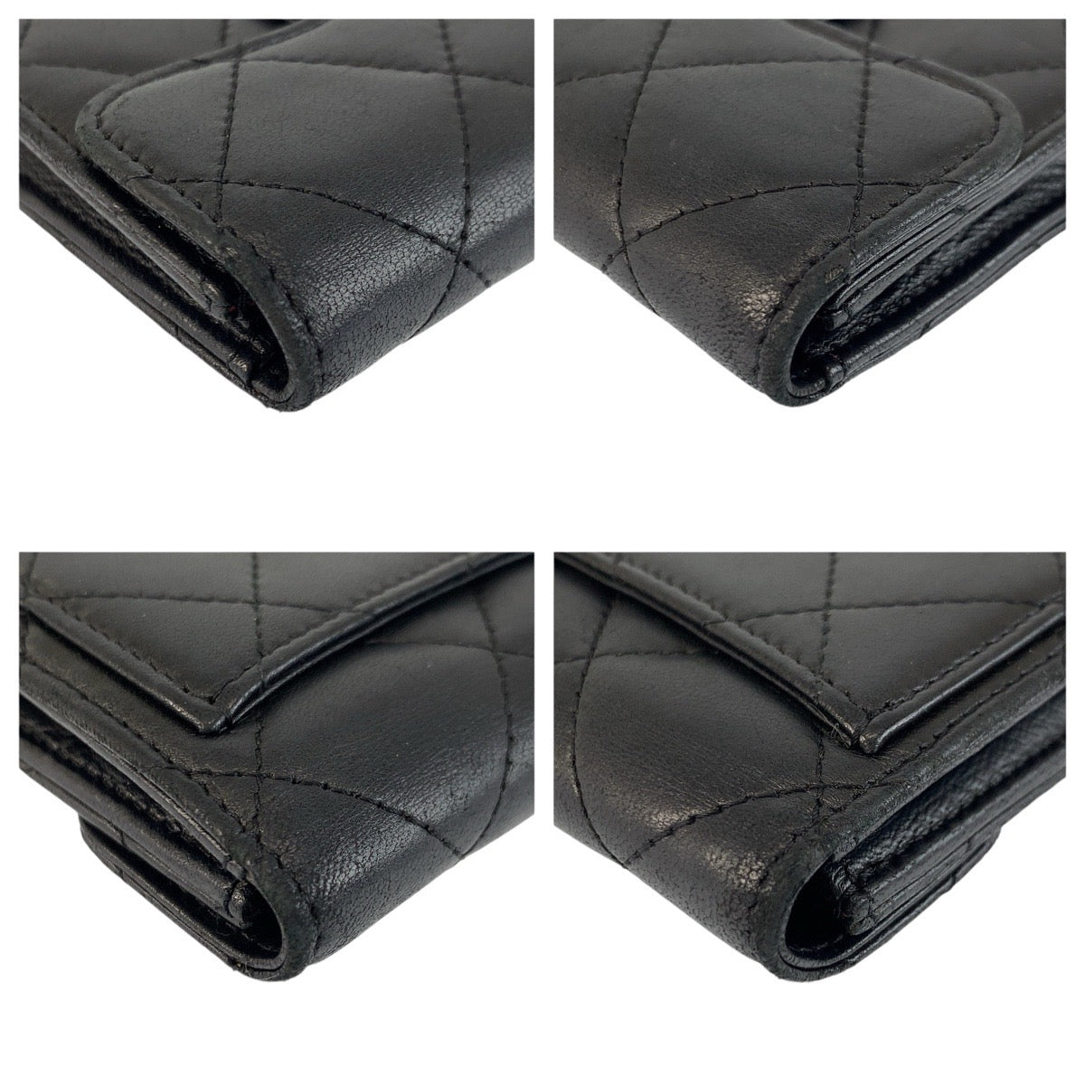 23816
CHANEL シャネル マトラッセ ブラック 黒 シルバー金具 レザー コインケース 小銭入れ レディース ABP42