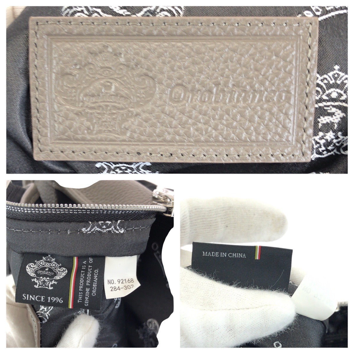 23818
Orobianco オロビアンコ ブラック グレー シルバー金具 ナイロン / レザー 92168 ボディバッグ ショルダーバッグ メンズ S14